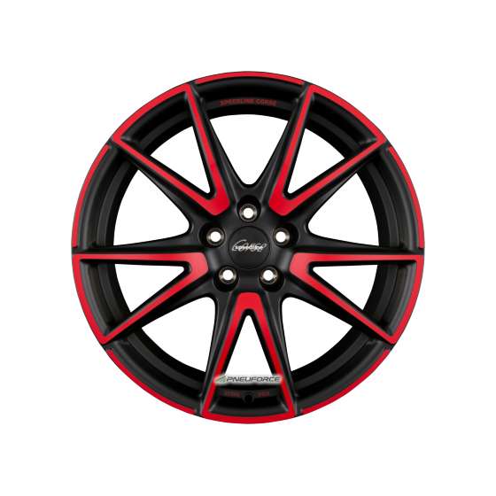 SPEEDLINE - SL6 VETTORE MCR JETBLACK-MATT RED SPOKE 9,5X19 LK:5/112 ET:45 ML:76